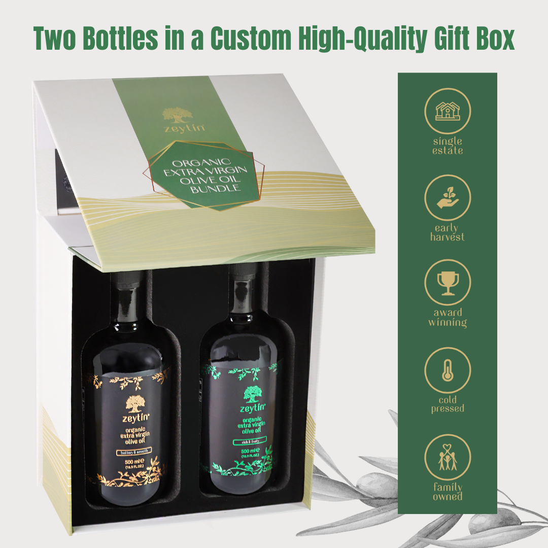 Zeytin Tasting Bundle 500ml - 1L Sampling Set (Two 500 ml Bottles)