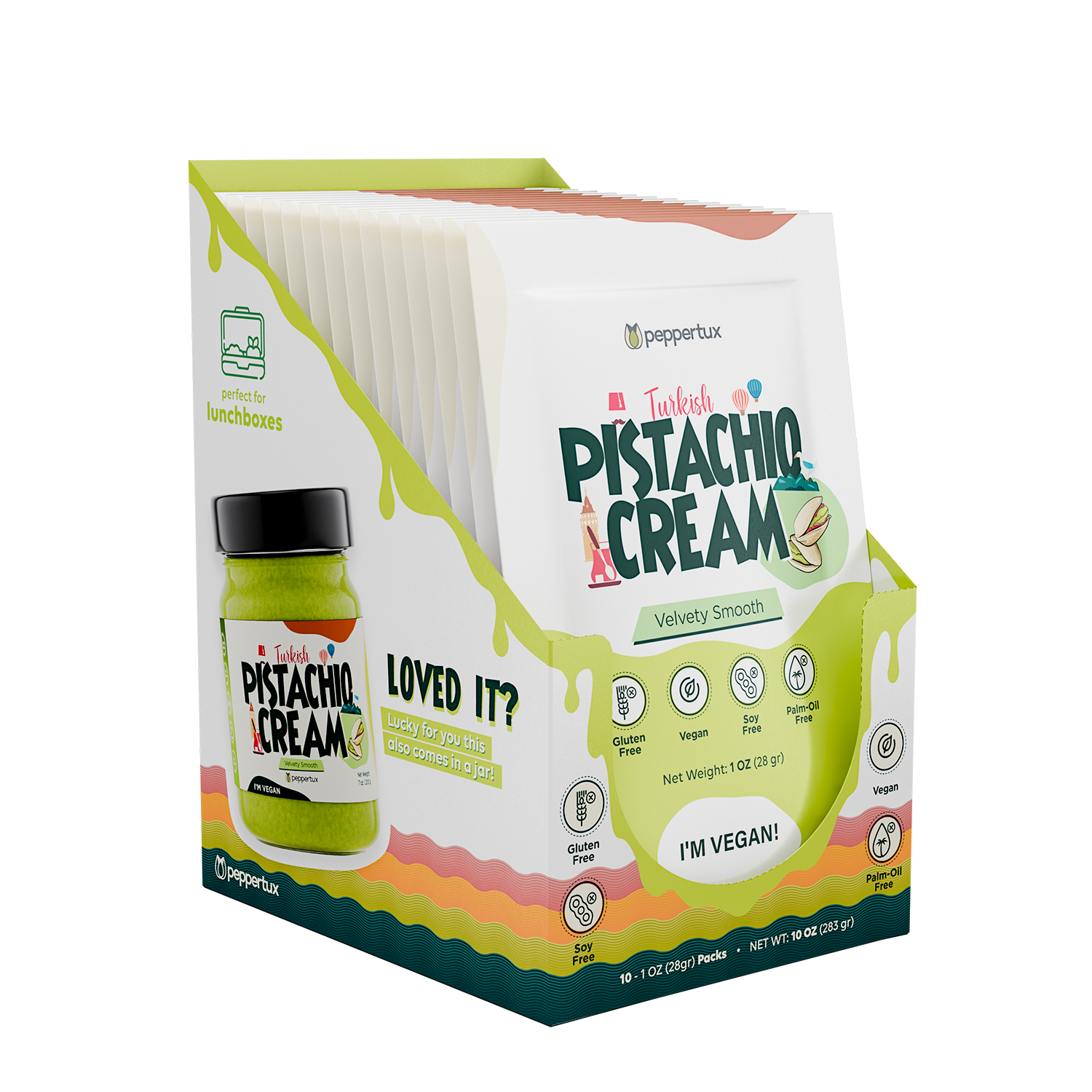 Peppertux Vegan Pistachio Cream - Single Serve Pouches (10oz)