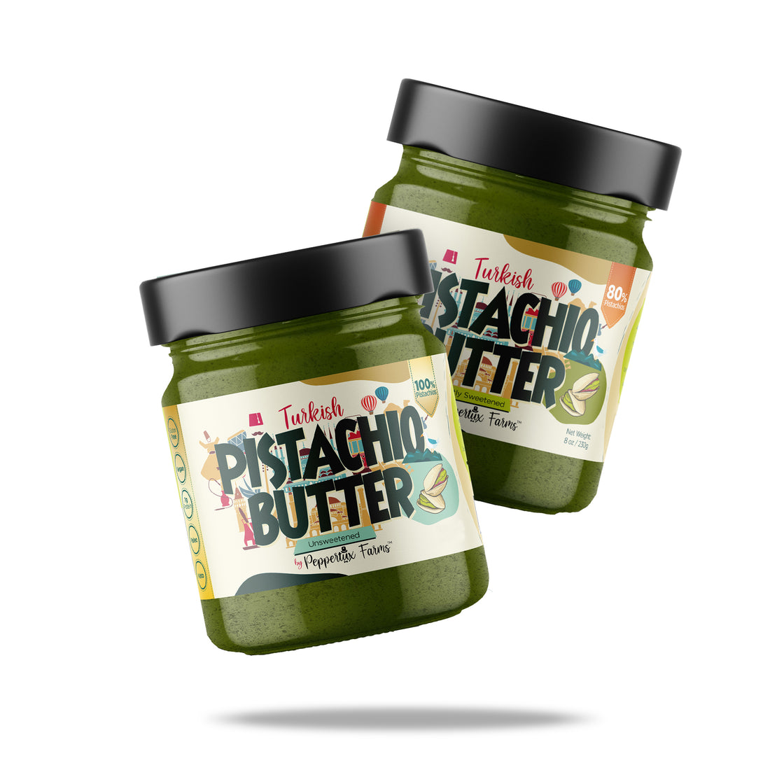 Pistachio Butter Tasting - 2 JARS (Unsweetened &amp; The Original)